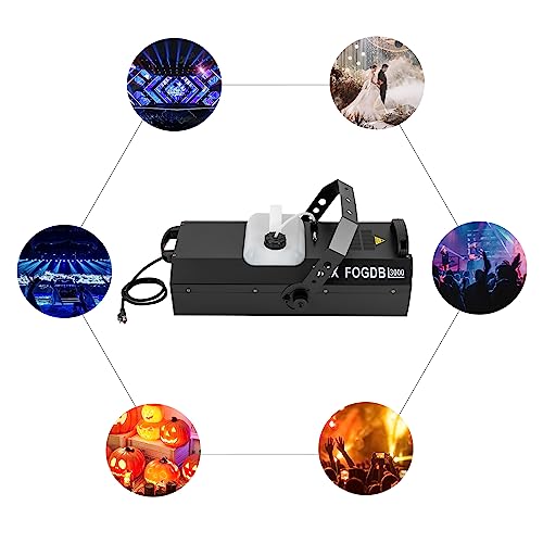 Máquina de humo para escenario de alta potencia 3000 W, salida de 30000 CFM, alcance de pulverización de 26 pies, con control remoto inalámbrico de 164 pies y boquilla ajustable, para DJ, bodas y fiestas miniatura 6