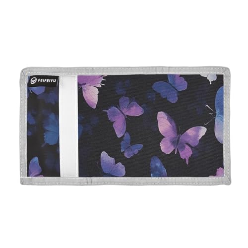 Trifold Wallet for Boys Ages 9-12 Mini Outdoor Sports Purse Coin Pocket & Card Holder, Travel Accessory Butterfly2