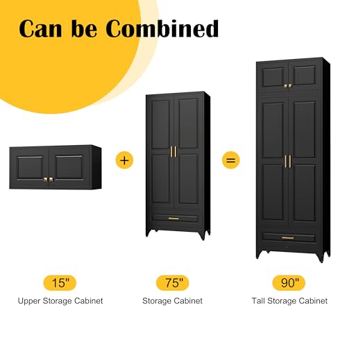 Image of SteeLoong 90 inch Metal Storage Cabinet with Doors and 3 Adjustable Shelves