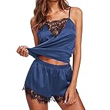 ☪☪Das Top hat ein klassisches V-Ausschnitt-Design und ist mit verstellbaren Schultergurten ausgestattet. Shorts haben Seitennähte und elastische Taillenbänder, um sexy Körperkurven zu zeigen---Satin Schlafanzug Damen / Pyjama Damen Kurz / Satin Hausanzug Damen / Sexy Nachtwäsche Damen / Dessous