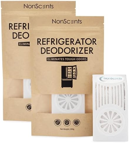 NonScents Refrigerator Deodorizer (2-Pack) - Outperforms Baking Soda - Fridge and Freezer Odor Eliminator