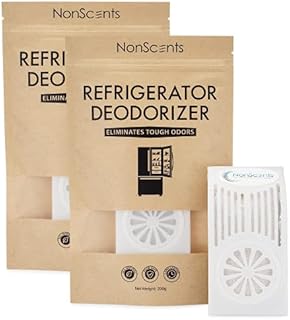 NonScents Refrigerator Deodorizer (2-Pack) - Outperforms Baking Soda - Fridge and Freezer Odor Eliminator