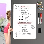 Whiteboard Magnetic Fridge White Board Sheet 20"x13", Easy to Write and Wipe, Magnet Dry Erase Board for Home Kitchen Refrigerator Shopping List Planner Office Notice, 2 Marker Pens & Eraser