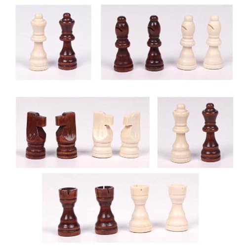 Wood International Schachfiguren-Set mit 32 gepolsterten Filzsockeln, 2,5 cm, traditionelle Spiele
