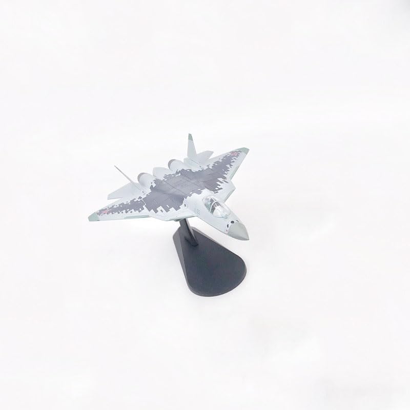1:100 Su-57 Stealth Fighter Jet Model, Pre-Assembled Metal Diecast Aircraft, Highly Simulation Airplane for Military Aviation Enthusiasts.