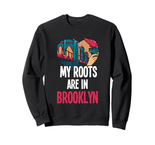 Camiseta My Roots Are in Brooklyn NYC Heart para mujeres y hombres navideños Sudadera