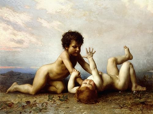 Battling Boys Léon Bazile Perrault affiche mur art grand format pour salon 60x90cm