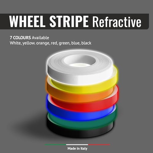 Image of Quattroerre 10281 Reflective Wheel Stripes, Black, 7 mm x 6 mt
