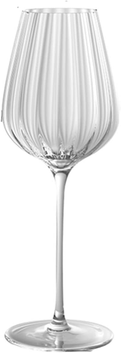 INLIMA Goblet Transparent Ripple Crystal Glasses Household Goblet Party Champagne Glass Red Wine Glasses Romantic Wedding Cup Gift