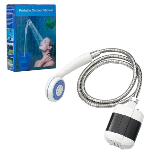 Portable Camping Shower Pump - Rechargeable Outdoor Shower Head Sprayer, Pumps Water from Bucket. Experience Refreshment Anywhere, Perfect for Camping, Hiking, Travel, Car Washing & Pet Cleaning