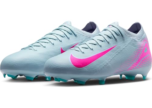 Nike Jr. Mercurial Vapor 16 Pro Little/Big Kids' FG Low-Top Soccer Cleats (HF5448-301, Ocean Cube/Pink Blast)2