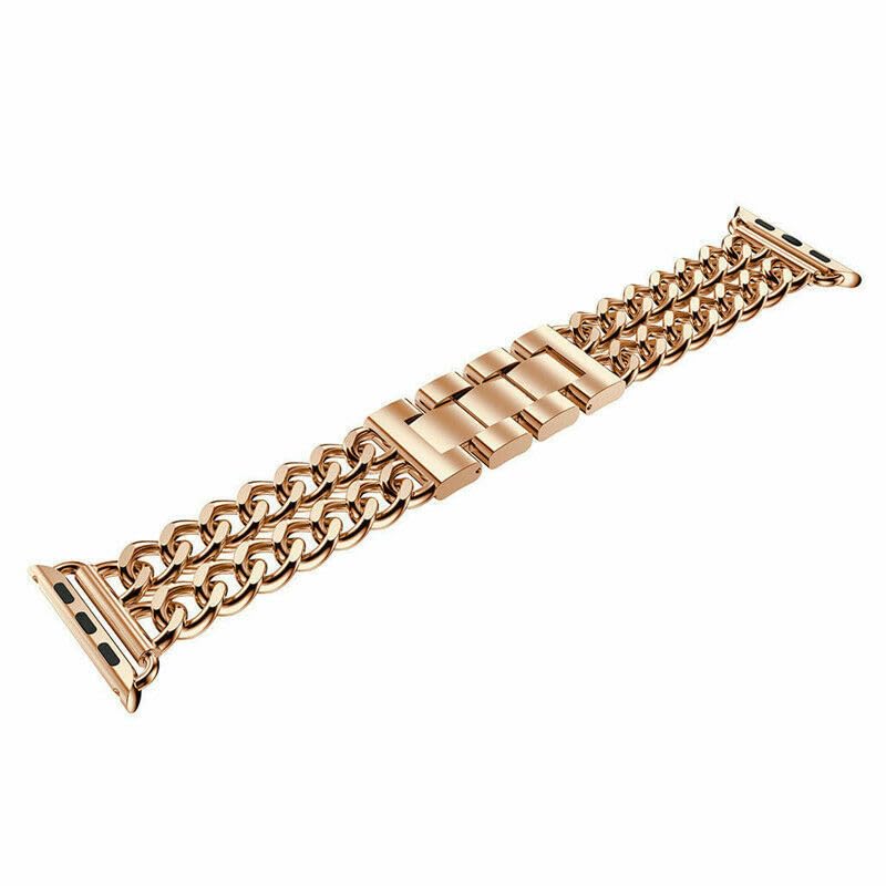 Bracelet Apple Watch 38 mm métal chaîne dorée maille interchangeable - 2