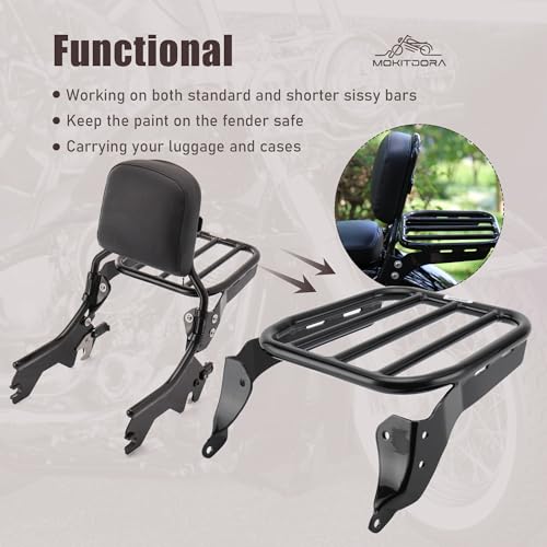 MoKitDora Suporte de bagagem Softail para Harley Sissy Bar verticais compatível com Softail Deluxe F