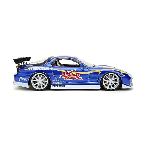 Jada Street Fighter 1:24 1993 Mazda RX-7 Die-Cast Car & 2.75" Chun-Li Figure, Toys for Kids and Adults, Blau, 20 cm (coche) - Image 3