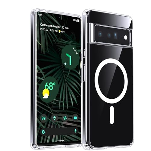 Coque Pixel 6 Pro Google LeYi - Étui magnétique transparent anti-jaunissement de haute précision