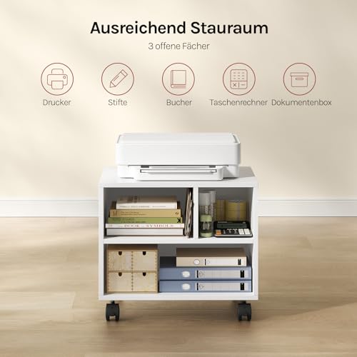 Druckertisch Woltu mit Rädern mobiler Druckerständer für Büro und Homeoffice