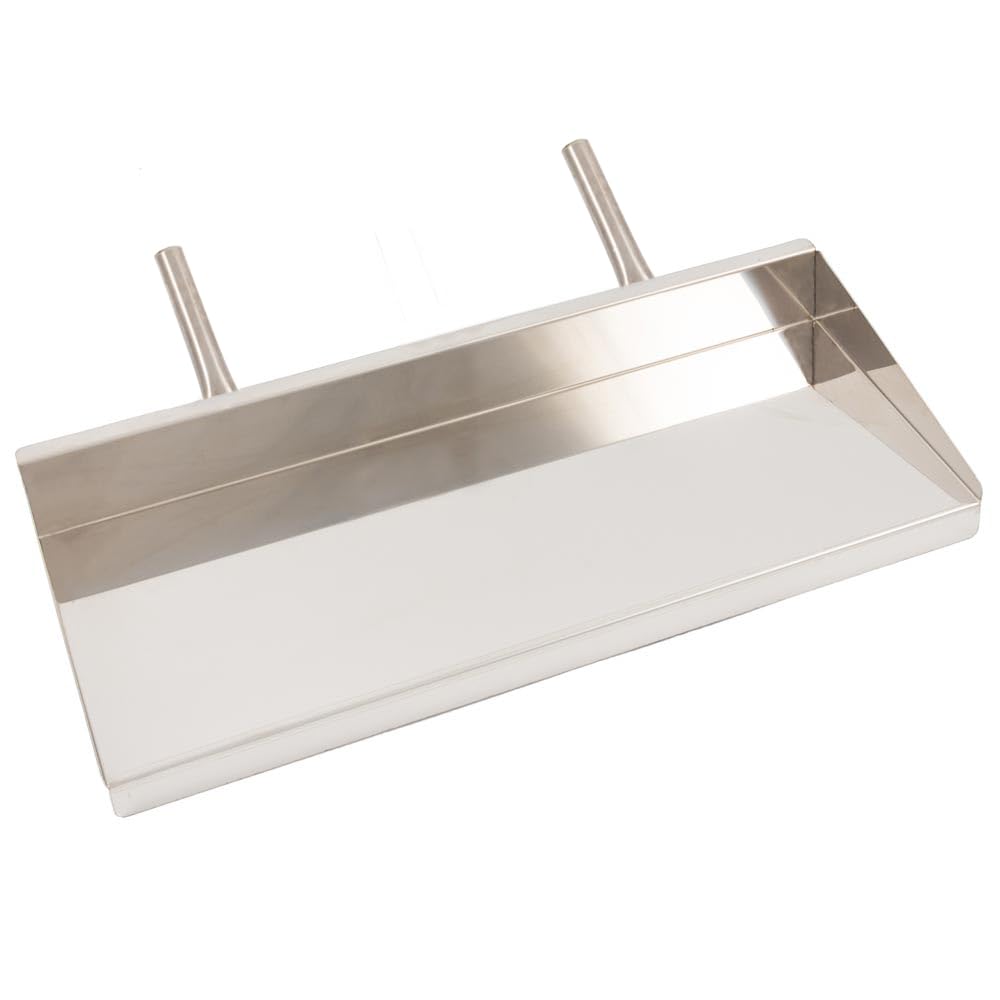 GIEMME Lèchefrite en Acier INOX pour Chemiée ou Barbecue, Lèchefrite pour Tournebroche (Longueur 79 cm)