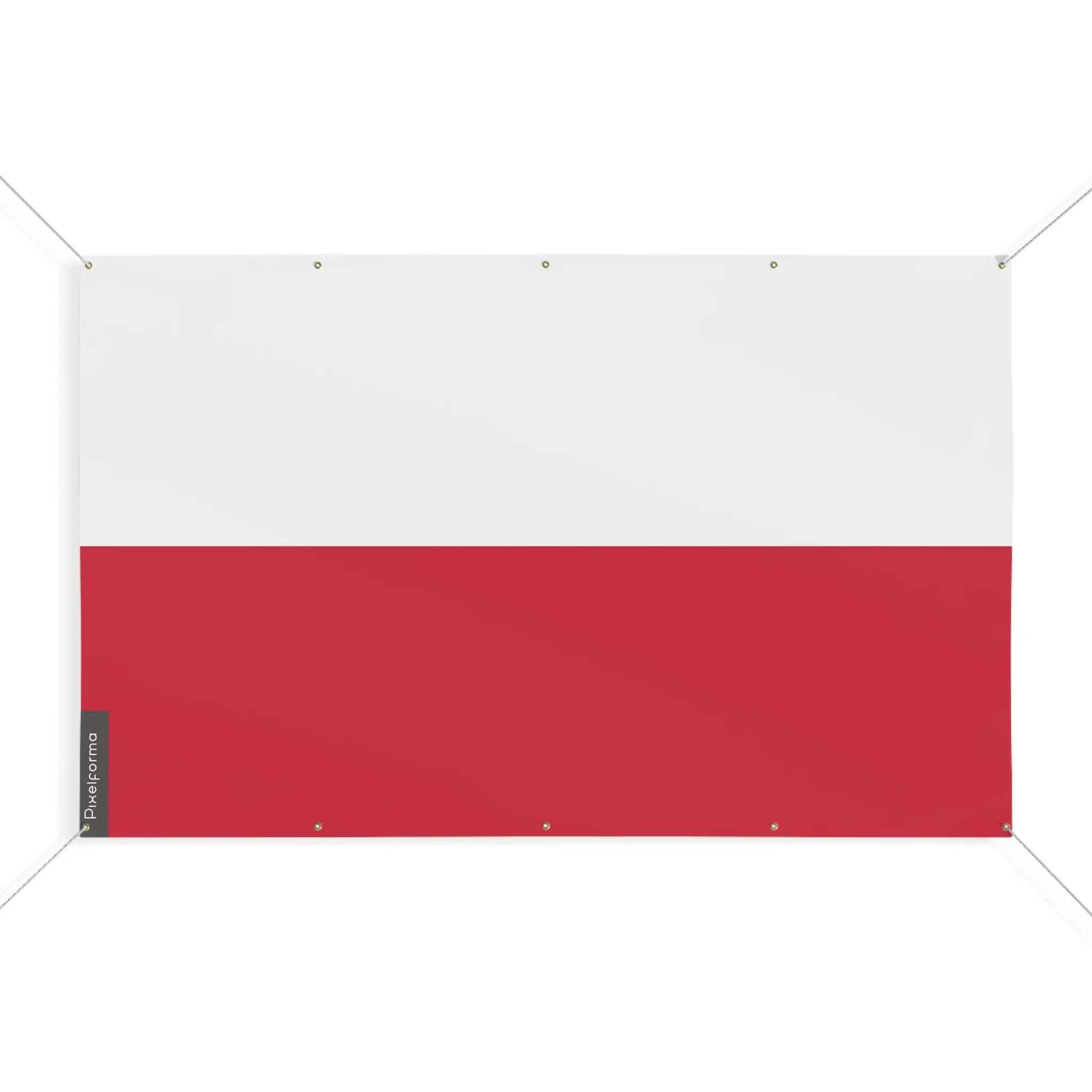 Drapeau Pologne 10 oeillets de taille 90x135 cm pour mât extérieur