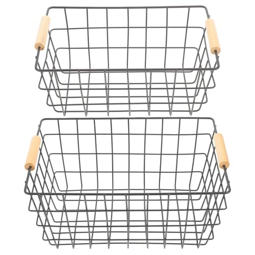 Panier de rangement pour jouets et dressing lot de 2 bacs en fer légers
