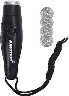 XREXS Electronic Whistle Handheld Emergency Survival 3-Tone Sport Whistle with Lanyard for Referee Coaches P.E. Teacher Training Outdoor Camping Personal Professional Dog Whistle (Black)