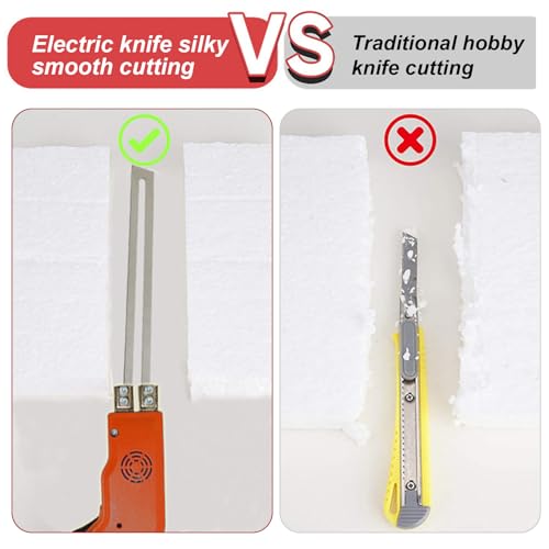 Foam Cutter 6 In 1 Hot Knife Cutting Tool 400℃ 200W Styrofoam Cutter Electric Hot Knife Foam Cutter With 2 Blades For EPS, XPS, EVA, KT Board, Sponge, Nylon (red) - Image 4