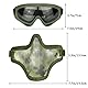 AOUTACC Airsoft-Maske und Schutzbrillen-Set, Halbgesichtsmaske aus Vollstahlgeflecht und Schutzbrille für CS/Jagd/Paintball/Schießen (2 Pack AOR2)