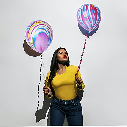 Rainbow Tie Dye Balloons Rainbow Marble Agate Latex Balloons 50 Pcs 12 Inches Hippie Party Balloons Swirl Balloons For Tie Dye Party Supplies Birthday Decorations #TOP3
