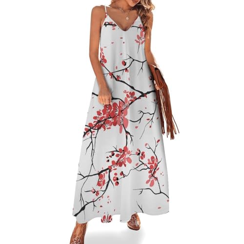 Robe longue d'été pour femme avec motif Tour Eiffel chic et col en V