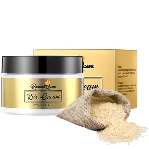 Radiant Queen Rice Cream Face and Under Eye Moisturizer - Hydrating Facial Moisturizer for Dry Skin - Plumps, Soothes + Restores + Healthy Glow + Fragrance Free 120g / 4.21floz Cover