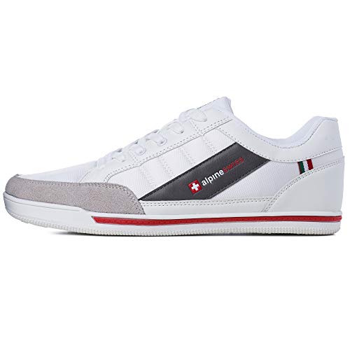 Alpine Swiss Stefan Retro Sneakers for Men | Stylish Low-Top Shoes with Suede Trim | Perfect for Casual Footwear | Fashion Sneakers | Mens Tennis Shoes2
