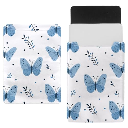 Funda para portátil de 35.1 x 25.9 cm con mariposas azul celvet