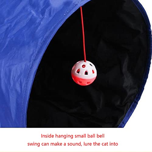 Tunnel pour chat d'intérieur pliable en polyester avec jouet bruissant intégré