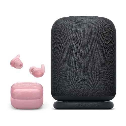 Image of Sony LinkBuds Bundle: Truly Wireless Noise Canceling Earbuds in Pink with Portable Bluetooth Speaker in Black