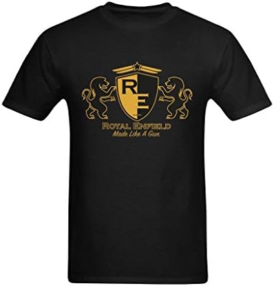 Zoey De Men's Royal Enfield RE Crazy Logo Art Design T-Shirt - Distinctive Tee US Size L