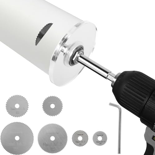 US Inside Pipe Cutter Set PVC Inside Cutter Tools Kit with Adjustable Depth Gauge Guide Sturdy PVC Pipe Cutter Kit with 6 Saw Blades Plumbing Internal Plastic Pipe Cutter Set for PVC ABS Pipe