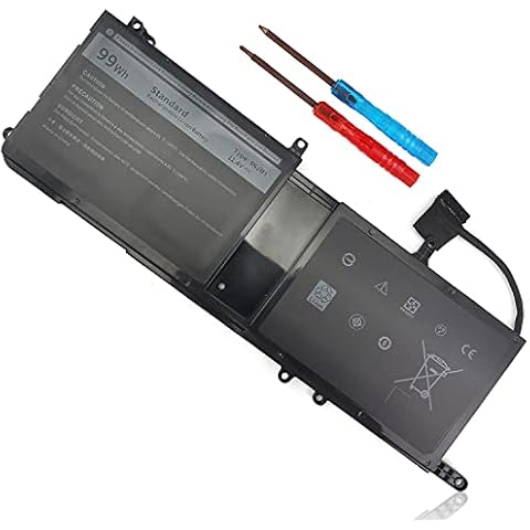 Emanjor Type 9NJM1 44T2R MG2YH Laptop Battery Replacement for Dell Alienware 17 R4 R5 15 R3 R4 P31E P69F P31E001 P31E002 P69F001 P69F002 HF25D 01D82 546FF 0546FF HF250 0HF250 0MG2YH 99Wh 11.4V 6 Cell Cover