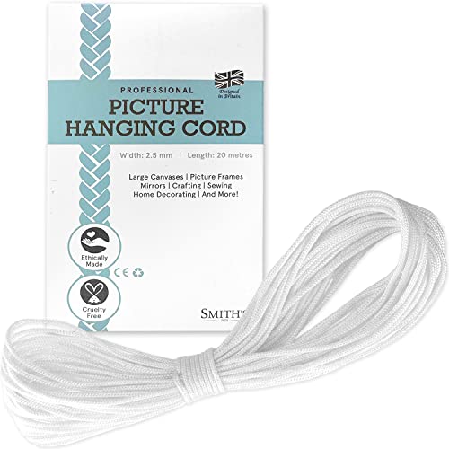 Smith’s® Extra Strong Picture Hanging Cord (20m x 2.5mm), White, 2.5 Millimeters x 20 Meters
