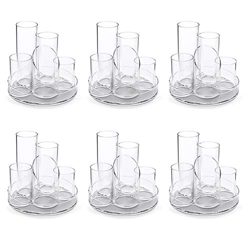 Image of Osco Clear Acrylic 5 Tube Pen Pot (Pack of 6), ADT5
