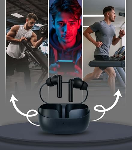 Image of Wave Truly Wireless Earbuds with 40H of Playtime, Quad Mic with ENC, Instacharge, 13Mm Driver, Low Latency, BT V5.2 (Black)