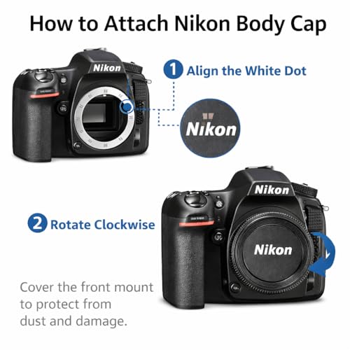 Image of MOSTOS - Single Camera Body Cap Compatiable for Nikon D7500 D7200 D7100 D7000 D5600 D5300 D5200 D5100 D3500 D3400 D3300 D3200 D3100 More Nikon F Mount DSLR