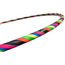 Beginner Exercise Hula Hoop for Fitness and Fun Made for Adults Weighted at 1 Pound Choose Your Size and Tape Job Black Rainbow, 42