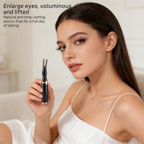 Recourbe-cils électrique chauffant rechargeable USB noir avec 3 modes de température