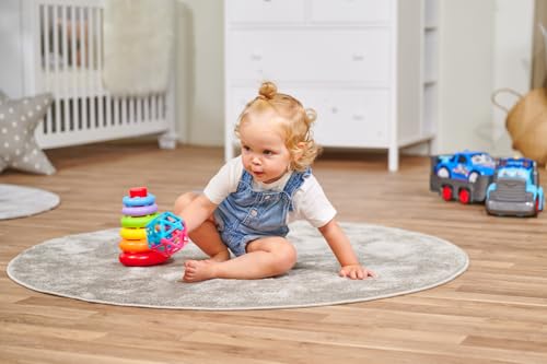 Simba 104018158 - ABC Ringpyramide, Steckspiel, 6 Teile, 20cm, 5 Ringformen, Steckboden schaukelt, Motorikspielzeug, ab 6 Monaten, Babyspielzeug, Kleinkinder
