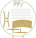 MATERIAL DE ALTA CALIDAD: El arco del globo circular de metal tiene un tamaño: 2 x 2 m, duradero, anticorrosión, se puede reutilizar muchas veces, protección e higiene del medio ambiente, y no ocupa espacio.
