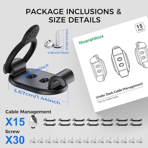 Adjustable Elastic Adhesive Cable Clips Wire Holder Cord Organizer 15 Pack - 3