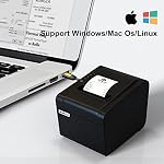 Rongta POS Printer, 80mm USB Thermal Receipt Printer, Restaurant Kitchen Printer with Auto Cutter Support Cash Drawer,USB Serial Ethernet Interface Optional for Windows/Mac/Linux, Black