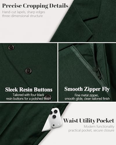 Image of MY'S Men's Suit Slim Fit One Button 3-Piece Suit Blazer Dress Business Party Jacket Vest & Pants