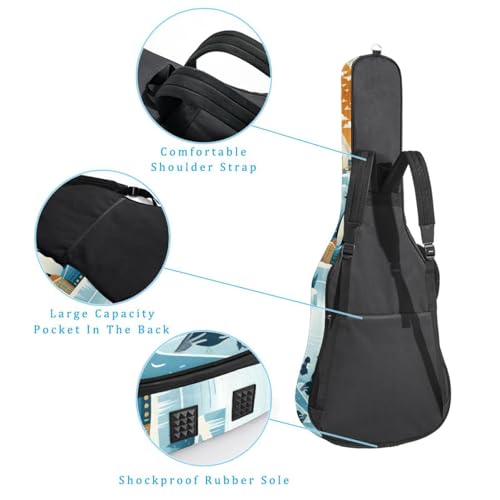 JRHEJTFZ Housse pour guitare acoustique de 1,9 cm d’épaisseur – Imperméable – Durable et élégant – Motif pingouin, Multicolore., 42.9×16.9×4.7 in, Motif imprimé tendance - Les Beatles, Paul McCartney, John Lennon, RIngo Starr, George Harrison JRHEJTFZ Housse pour guitare acoustique de 1,9 cm d'épaisseur - Imperméable - Durable et élégant - Motif pingouin, Multicolore., 42.9x16.9x4.7 in, Motif imprimé tendance – Image 4
