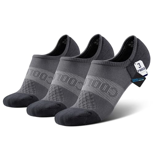 BRISIRA Coolmax Bamboo Viscose Compression No Show Socks Moisture Wicking Cushion Short Low Cut Ankle Athletic Sock for Golf