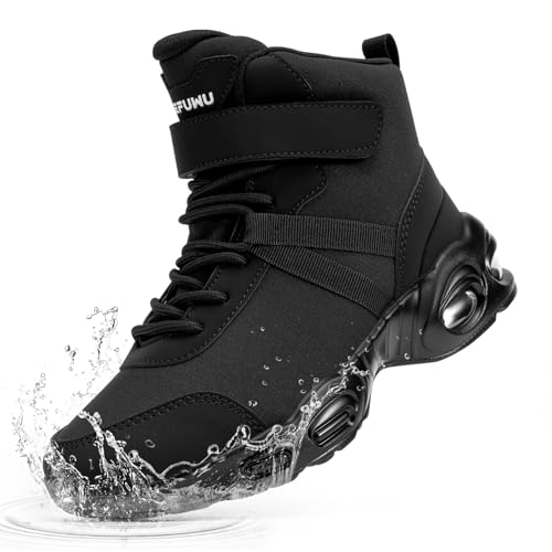 KEFUWU Kids Hiking Boots Waterproof Non-Slip Girls Boys Hiking Shoes Anti-Collision Athletic Unisex-Child Outdoor Trekking Sneakers(13 Little Kid Black)